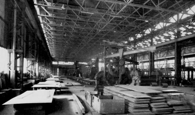 Inside the plater's shop, Blyth shipyard